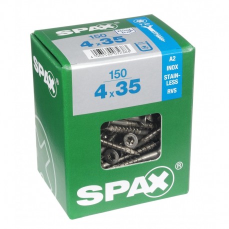 Lot de 150 vis inox tęte fraisée torx SPAX, Diam.4 mm x L.35 mm