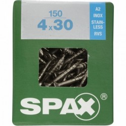 Lot de 150 vis inox tęte fraisée torx SPAX, Diam.4 mm x L.30 mm