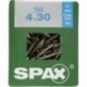 Lot de 25 vis inox tęte fraisée torx SPAX, Diam.4.5 mm x L.45 mm