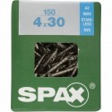 Lot de 25 vis inox tęte fraisée torx SPAX, Diam.4.5 mm x L.45 mm