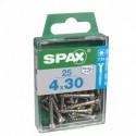 Lot de 25 vis inox tęte fraisée torx SPAX, Diam.4 mm x L.30 mm