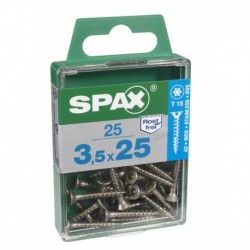 Lot de 25 vis inox tęte fraisée torx SPAX, Diam.3.5 mm x L.25 mm