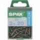 Lot de 25 vis inox tęte fraisée torx SPAX, Diam.3.5 mm x L.20 mm