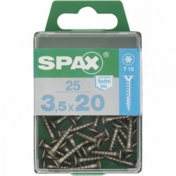 Lot de 25 vis inox tęte fraisée torx SPAX, Diam.3.5 mm x L.20 mm