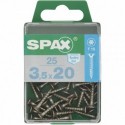 Lot de 25 vis inox tęte fraisée torx SPAX, Diam.3.5 mm x L.20 mm