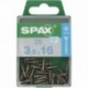 Lot de 25 vis inox tęte fraisée torx SPAX, Diam.3.5 mm x L.16 mm