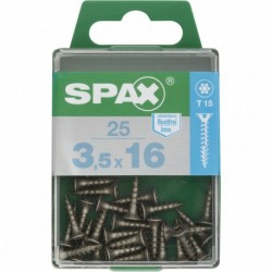 Lot de 25 vis inox tęte fraisée torx SPAX, Diam.3.5 mm x L.16 mm