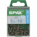 Lot de 25 vis inox tęte fraisée torx SPAX, Diam.3.5 mm x L.16 mm