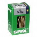 Lot de 50 vis acier tęte fraisée pozidriv SPAX, Diam.5 mm x L.80 mm