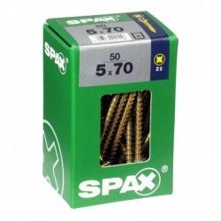 Lot de 50 vis acier tęte fraisée pozidriv SPAX, Diam.5 mm x L.70 mm