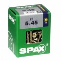 Lot de 75 vis acier tęte fraisée pozidriv SPAX, Diam.5 mm x L.45 mm