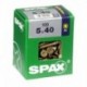 Lot de 100 vis acier tęte fraisée pozidriv SPAX, Diam.5 mm x L.40 mm