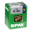 Lot de 100 vis acier tęte fraisée pozidriv SPAX, Diam.5 mm x L.40 mm
