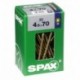 Lot de 50 vis acier tęte fraisée pozidriv SPAX, Diam.4.5 mm x L.70 mm