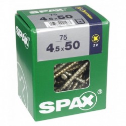 Lot de 75 vis acier tęte fraisée pozidriv SPAX, Diam.4.5 mm x L.50 mm
