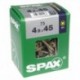 Lot de 75 vis acier tęte fraisée pozidriv SPAX, Diam.4.5 mm x L.45 mm