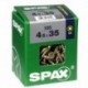 Lot de 100 vis acier tęte fraisée pozidriv SPAX, Diam.4.5 mm x L.35 mm