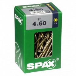 Lot de 75 vis acier tęte fraisée pozidriv SPAX, Diam.4 mm x L.60 mm