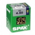 Lot de 100 vis acier tęte fraisée pozidriv SPAX, Diam.4 mm x L.50 mm