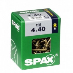 Lot de 125 vis acier tęte fraisée pozidriv SPAX, Diam.4 mm x L.40 mm