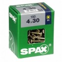 Lot de 150 vis acier tęte fraisée pozidriv SPAX, Diam.4 mm x L.30 mm