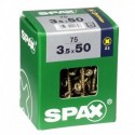 Lot de 75 vis acier tęte fraisée pozidriv SPAX, Diam.3.5 mm x L.50 mm