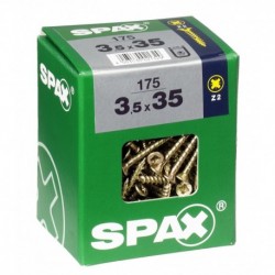 Lot de 175 vis acier tęte fraisée pozidriv SPAX, Diam.3.5 mm x L.35 mm