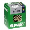 Lot de 175 vis acier tęte fraisée pozidriv SPAX, Diam.3.5 mm x L.35 mm