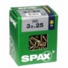 Lot de 250 vis acier tęte fraisée pozidriv SPAX, Diam.3.5 mm x L.25 mm