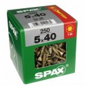 Lot de 250 vis acier tęte fraisée torx SPAX, Diam.5 mm x L.40 mm
