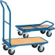 Chariot en tube d'acier avec arceau rabattable, Capacité : 150 kg, Dimensions 815 x 470 x 930 mm, Plateau 720 x 450 mm, Ø de roue : 125 mm, Poids : 16 kg
