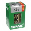 Lot de 30 vis acier tęte fraisée torx SPAX, Diam.6 mm x L.70 mm