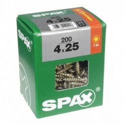 Lot de 200 vis acier tęte fraisée torx SPAX, Diam.4 mm x L.25 mm