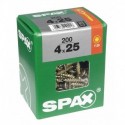 Lot de 200 vis acier tęte fraisée torx SPAX, Diam.4 mm x L.25 mm