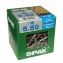 Lot de 150 vis terrasse inox tęte cylindrique SPAX, Diam.5 mm x L.50 mm
