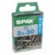 Lot de 25 vis inox tęte fraisée torx SPAX, Diam.3.5 mm x L.30 mm