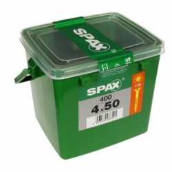 Lot de 400 vis acier tęte fraisée torx SPAX, TF TX 4x50 WIROX
