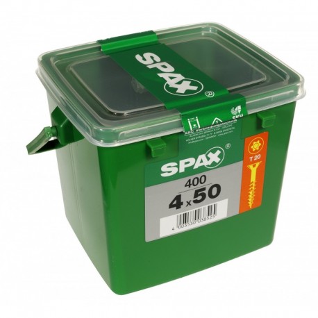 Lot de 400 vis acier tęte fraisée torx SPAX, TF TX 4x50 WIROX