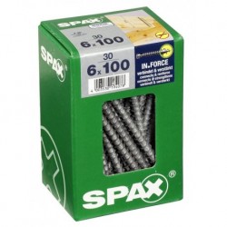 Lot de 20 vis acier tęte cylindrique SPAX, Diam.6 mm x L.140 mm