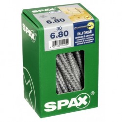 Lot de 30 vis acier tęte cylindrique SPAX, Diam.6 mm x L.80 mm