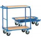 Chariot en tube d'acier avec plateforme de table rabattable, Capacité : 150 kg, Dimensions 900 x 470 x 900 mm, Plateau 720 x 450 mm, Ø de roue : 125 mm