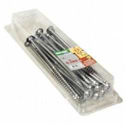 Lot de 20 vis acier tęte fraisée bombée torx SPAX, Diam.6 mm x L.140 mm