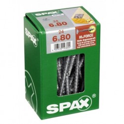 Lot de 24 vis acier tęte fraisée bombée torx SPAX, Diam.6 mm x L.80 mm