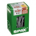 Lot de 24 vis acier tęte fraisée bombée torx SPAX, Diam.6 mm x L.80 mm