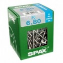 Lot de 80 vis inox tęte fraisée torx SPAX, Diam.6 mm x L.80 mm