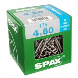 Lot de 175 vis inox tęte fraisée torx SPAX, Diam.4 mm x L.60 mm