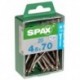 Lot de 20 vis inox tęte fraisée torx SPAX, Diam.4.5 mm x L.70 mm