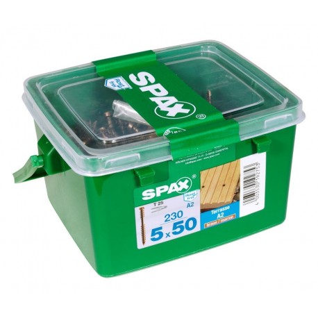 Lot de 230 vis terrasse inox étoile SPAX, Diam.5 mm x L.50 mm