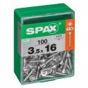 Lot de 100 vis acier tęte autofraisée plate SPAX, Diam.3.5 mm x L.16 mm
