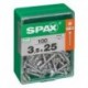 Lot de 100 vis acier tęte autofraisée plate SPAX, Diam.3.5 mm x L.25 mm